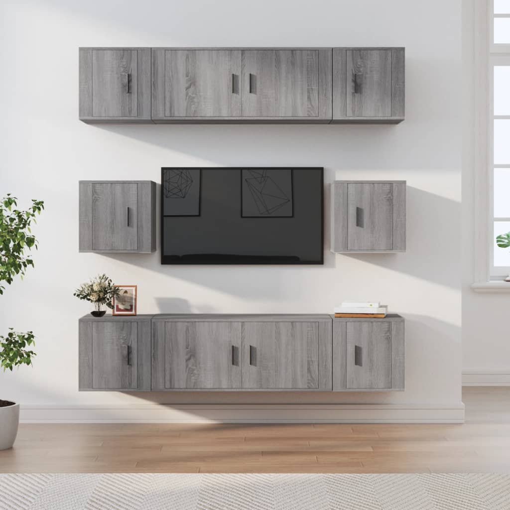 Ensemble De Meubles Tv 8 Pcs Bois D'ingénierie