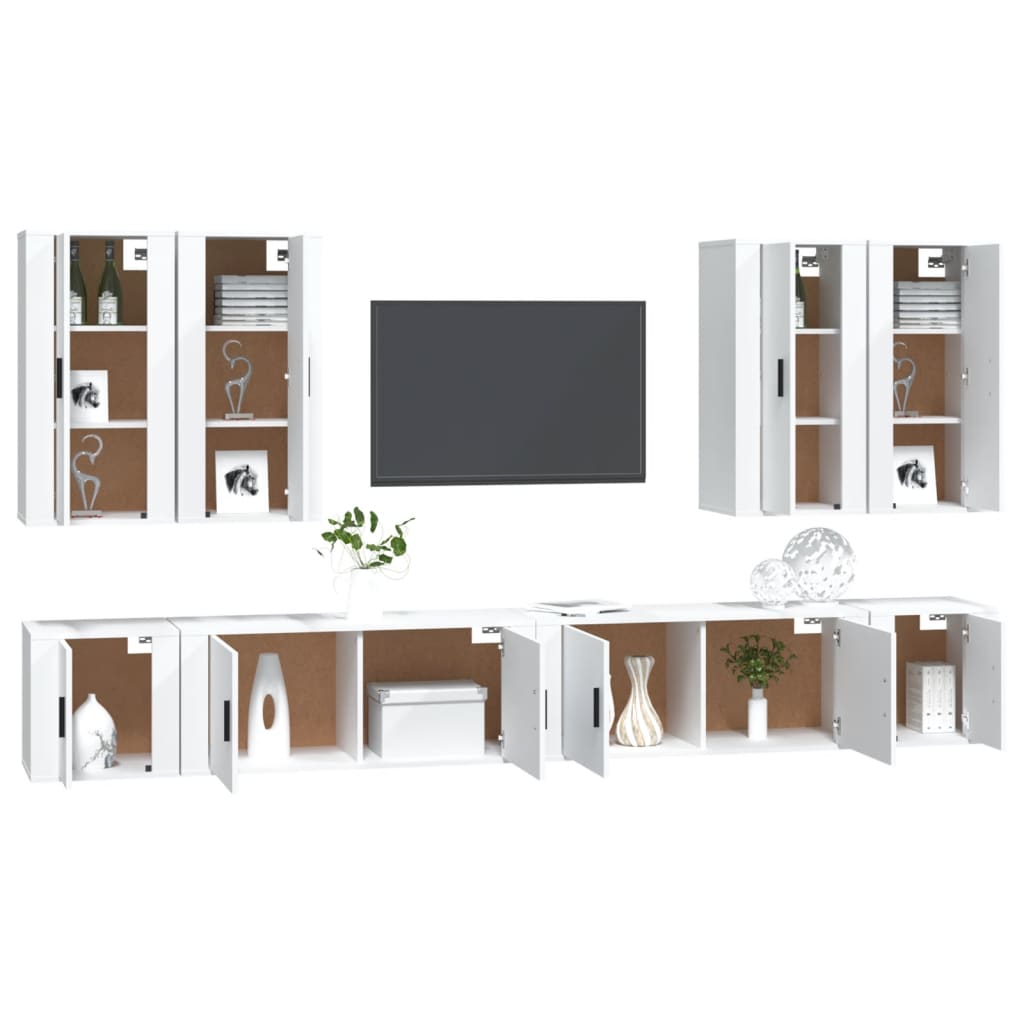 Ensemble De Meubles Tv 8 Pcs Bois D'ingénierie