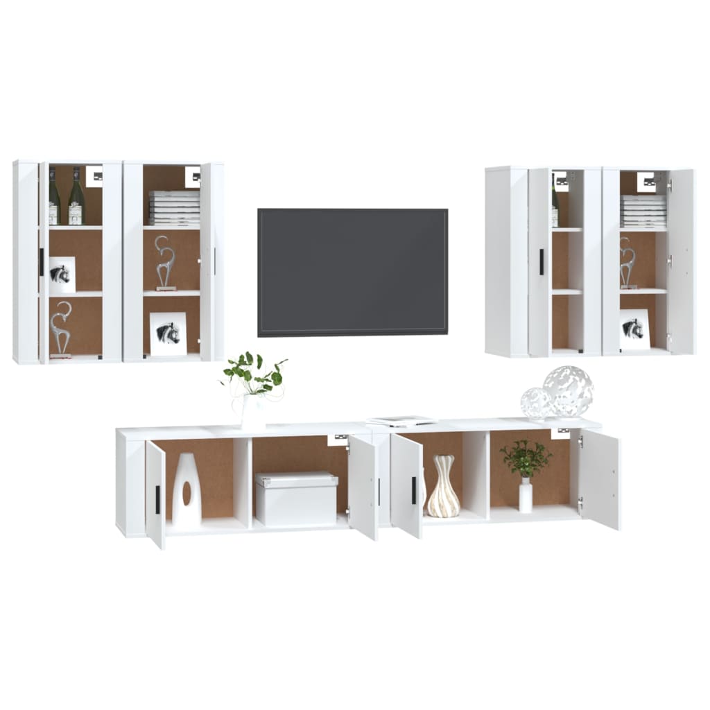 Ensemble De Meubles Tv 6 Pcs Bois D'ingénierie