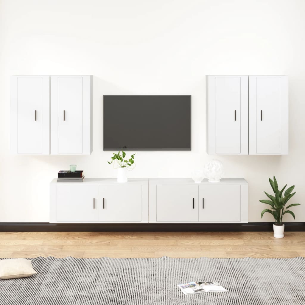 Ensemble De Meubles Tv 6 Pcs Bois D'ingénierie