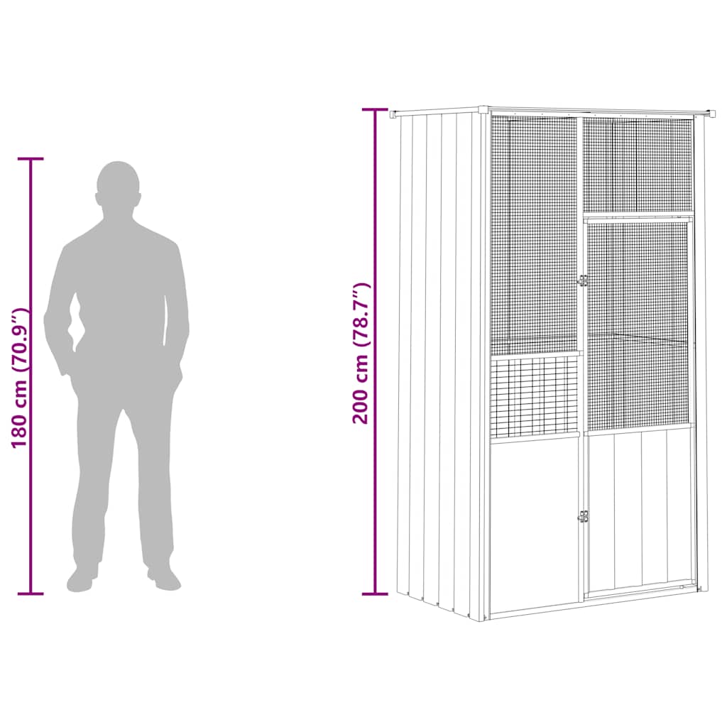 Cage À Oiseaux Acier Galvanisé