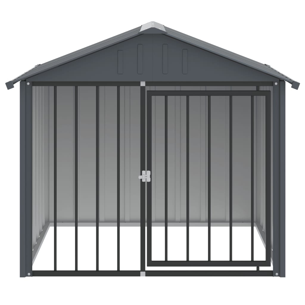 Niche Pour Chien Avec Toit Noir 117X103X102 Cm Acier Galvanisé