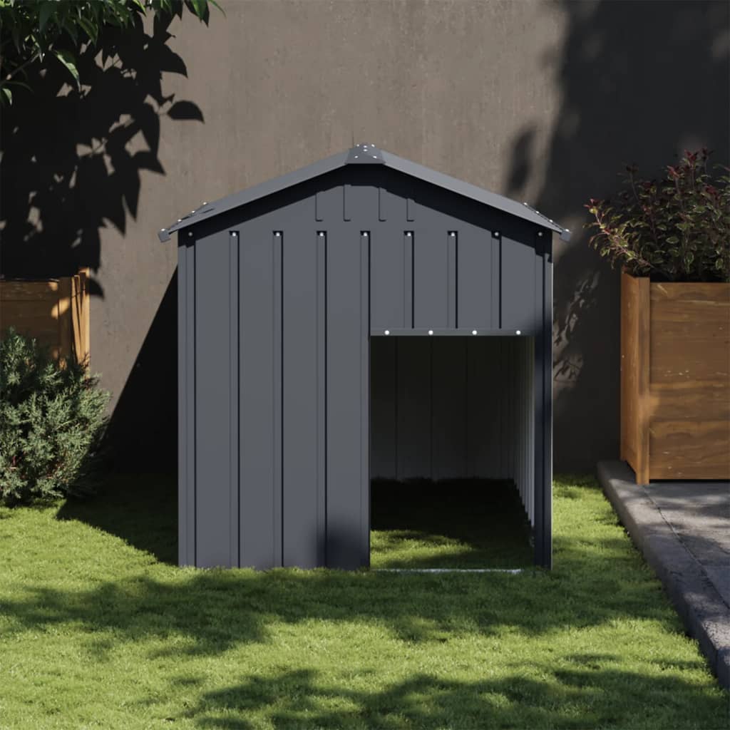 Niche Pour Chien Avec Toit Anthracite Acier Galvanisé