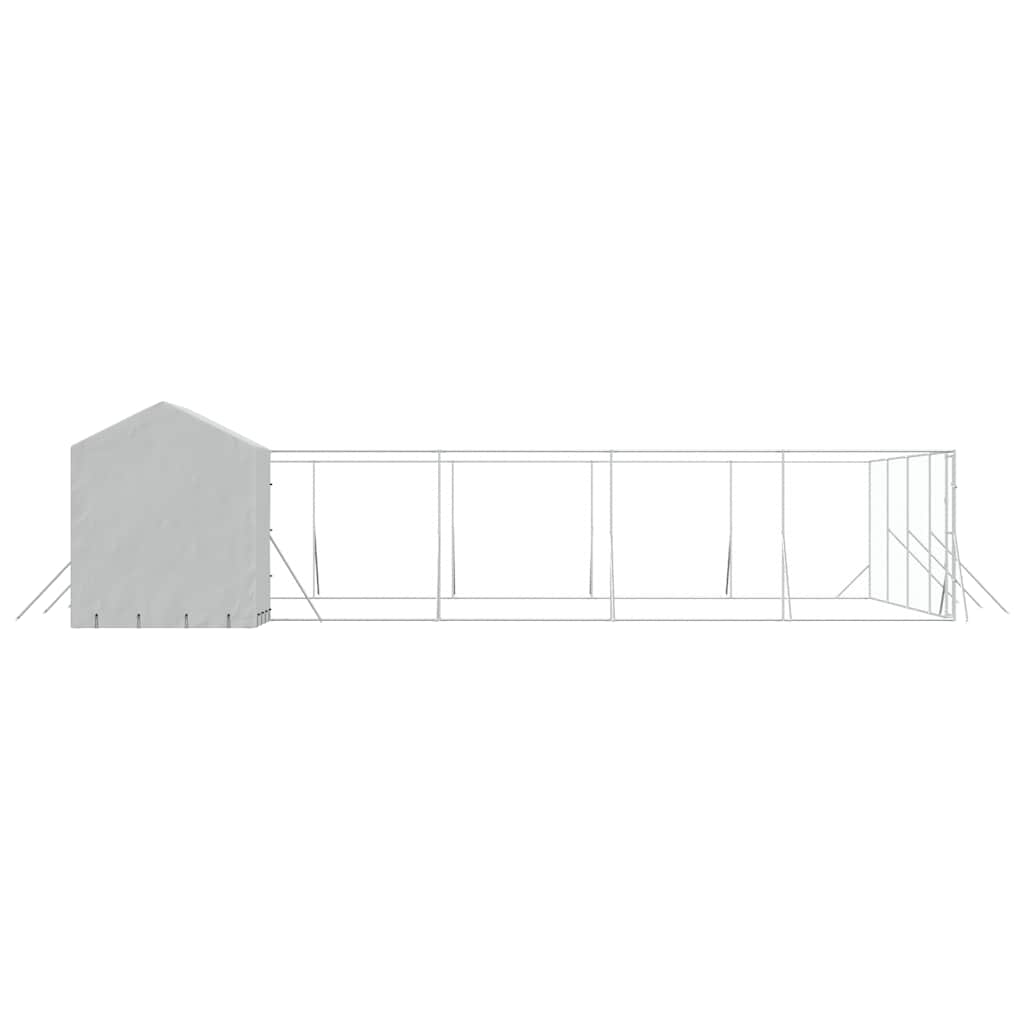 Chenil D'extérieur Pour Chiens Avec Toit Argenté 10X10X2,5 M