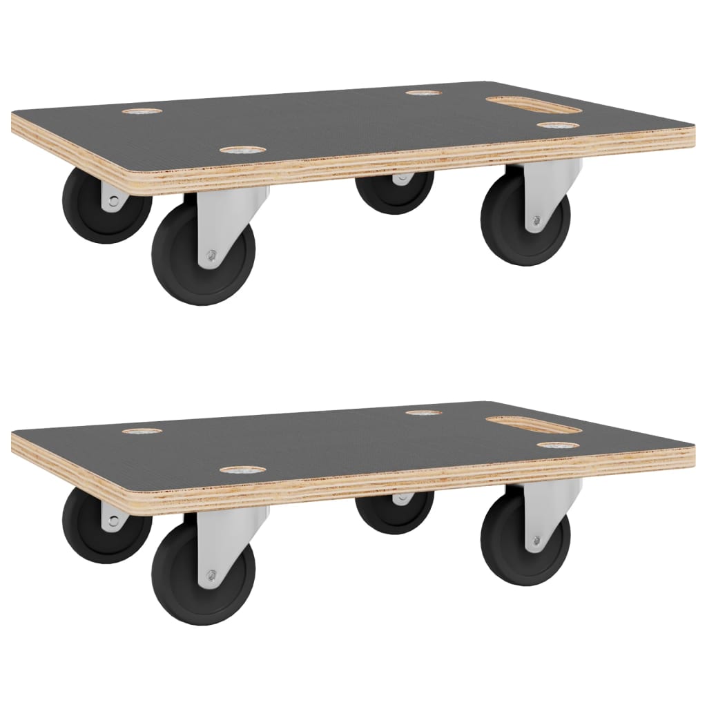 Chariots De Transport 2 Pcs Rectangulaire 50X35X11,5 Cm 250 Kg