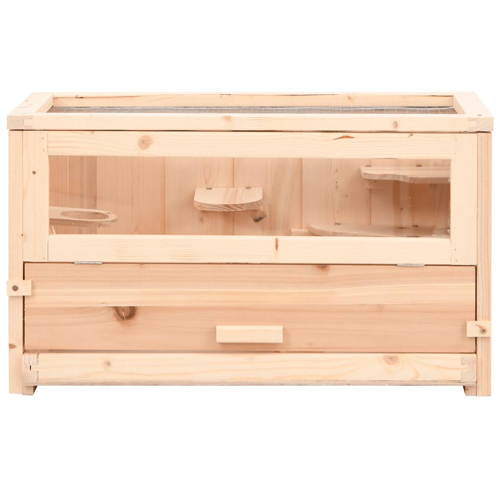 Cage À Hamster 60X30X35 Cm Bois Massif De Sapin