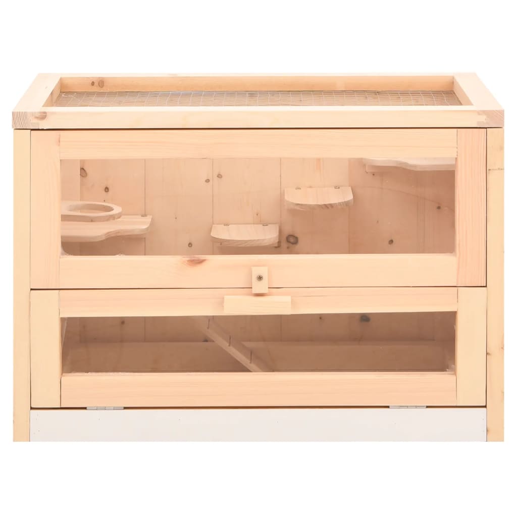 Cage À Hamster 60X35,5X42 Cm Bois Massif De Sapin