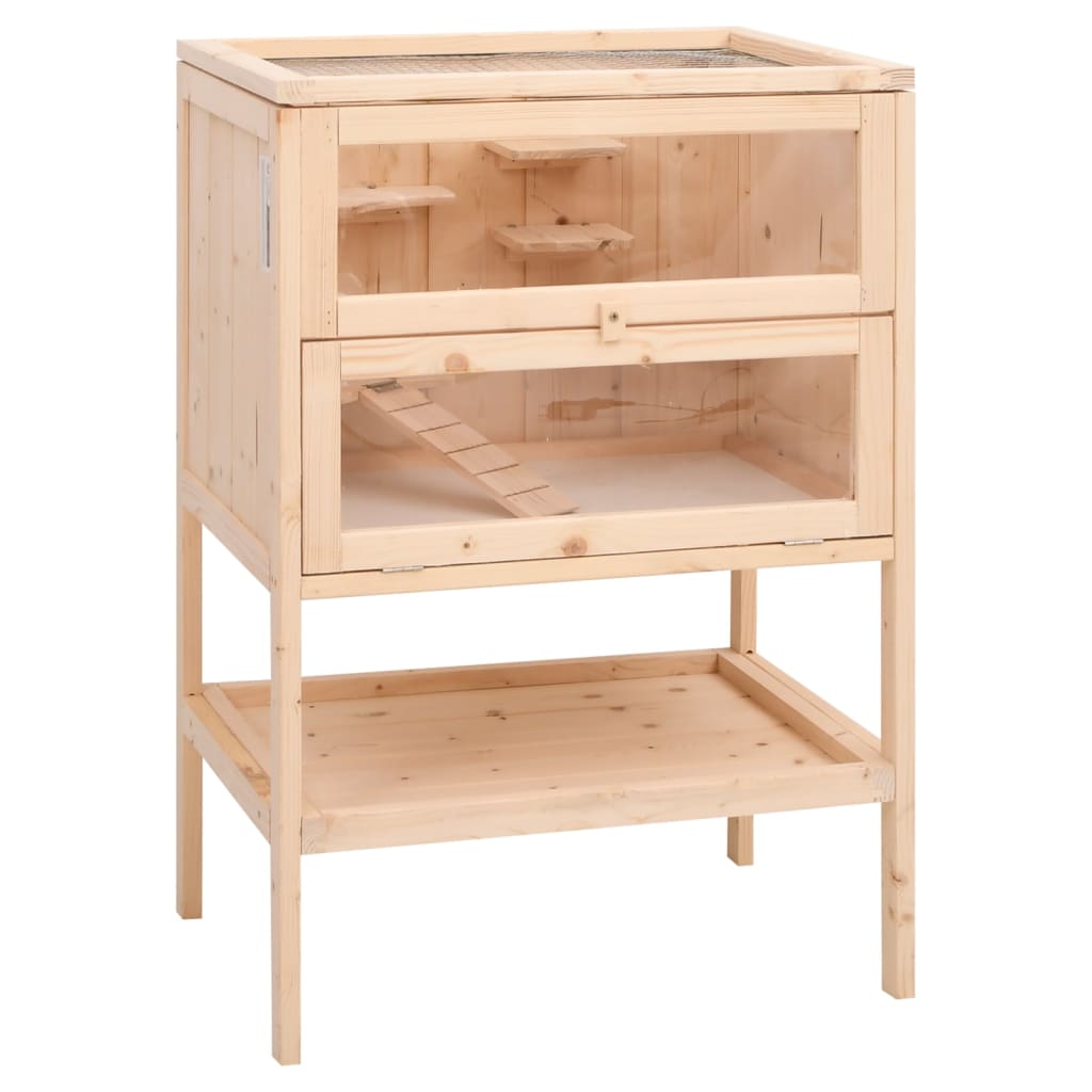 Cage Pour Hamster 55X40X80 Cm Bois Massif Sapin