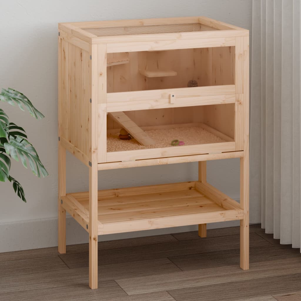 Cage Pour Hamster 55X40X80 Cm Bois Massif Sapin
