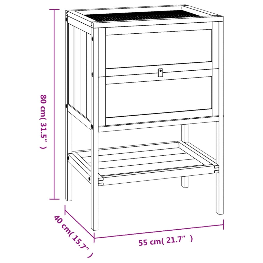 Cage Pour Hamster 55X40X80 Cm Bois Massif Sapin