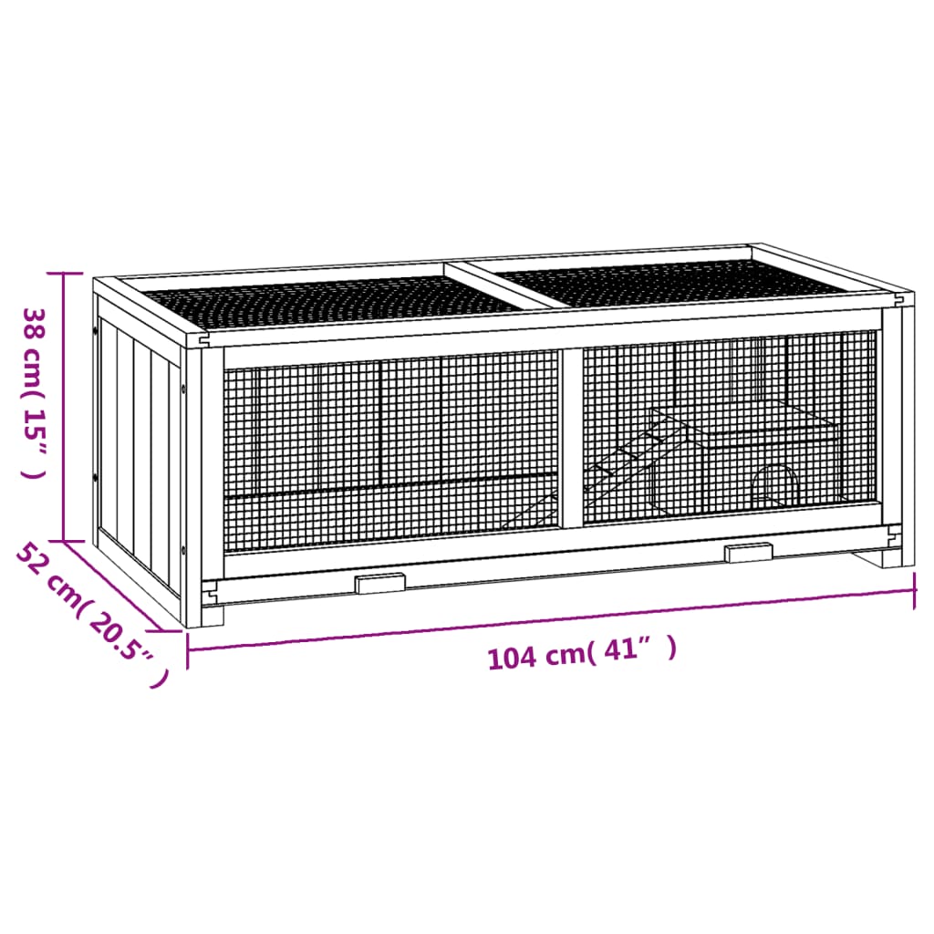 Cage À Hamster 104X52X38 Cm Bois Massif De Sapin