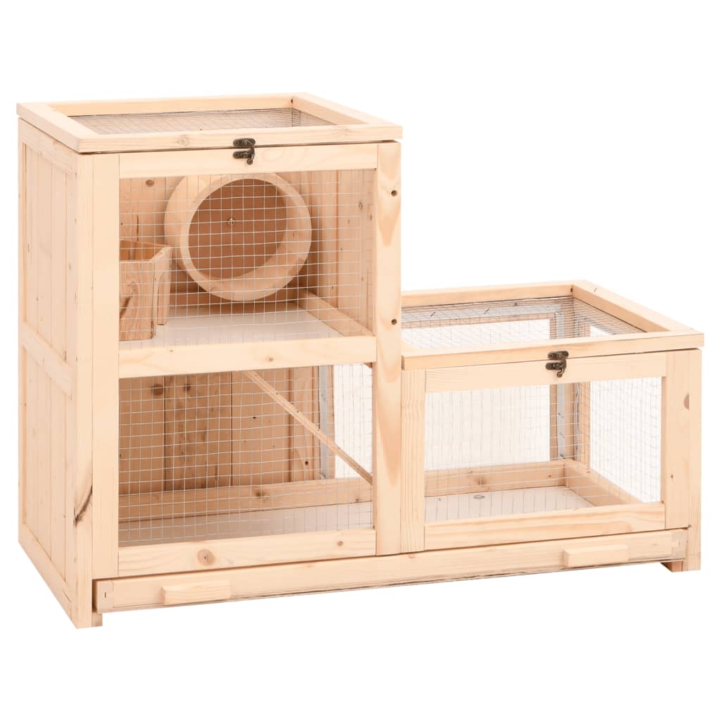 Cage À Hamster 81X40X60 Cm Bois Massif De Sapin