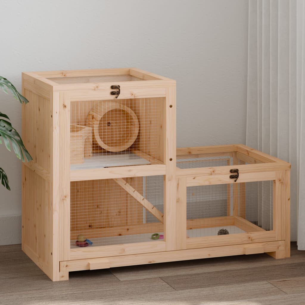 Cage À Hamster 81X40X60 Cm Bois Massif De Sapin