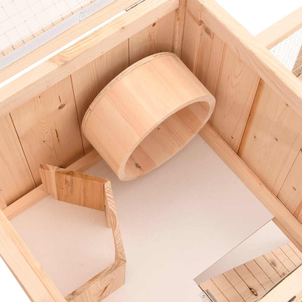 Cage À Hamster 81X40X60 Cm Bois Massif De Sapin