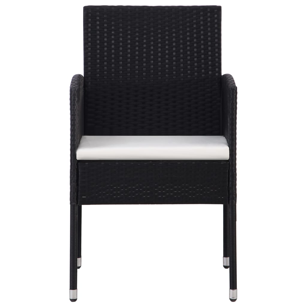 Ensemble À Manger De Jardin 5 Pcs Noir Résine Tressée Et Acier