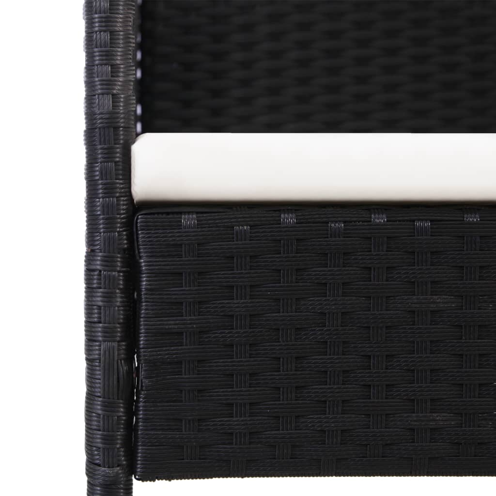 Ensemble À Manger De Jardin 5 Pcs Noir Résine Tressée Et Acier