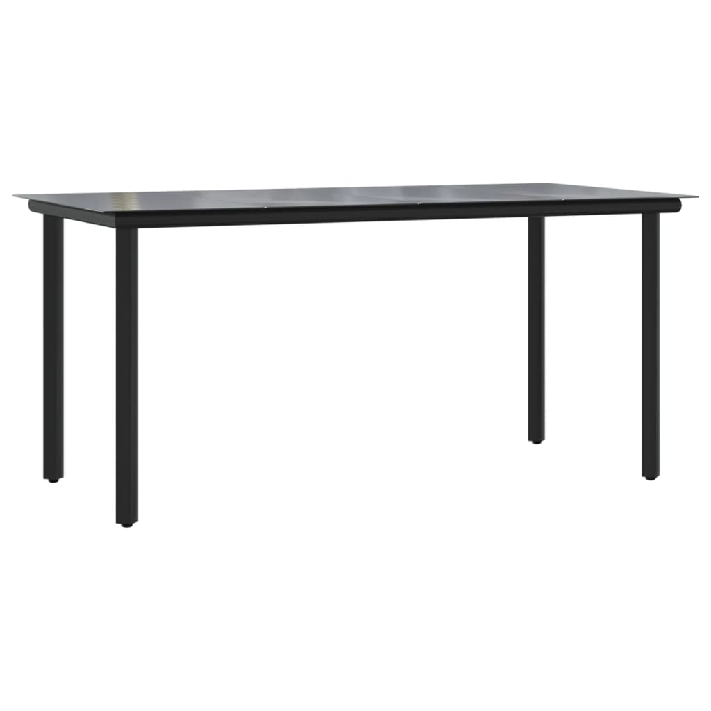 Ensemble À Manger De Jardin 5 Pcs Noir Résine Tressée Et Acier