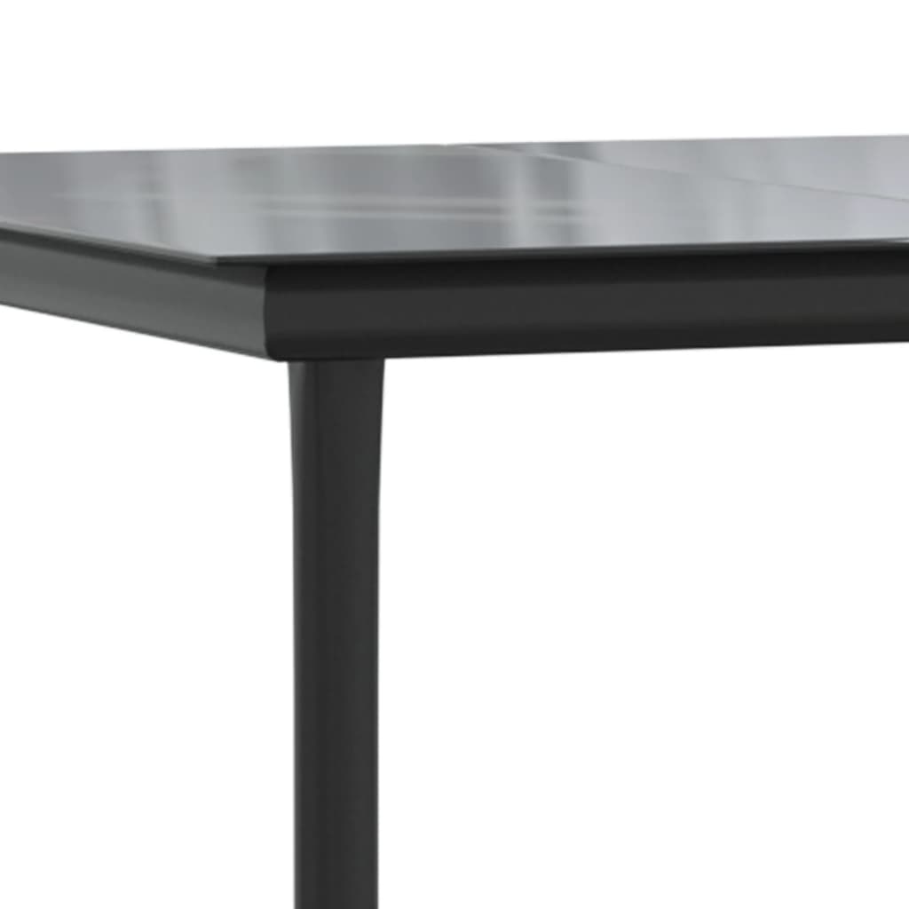 Ensemble À Manger De Jardin 5 Pcs Noir Résine Tressée Et Acier