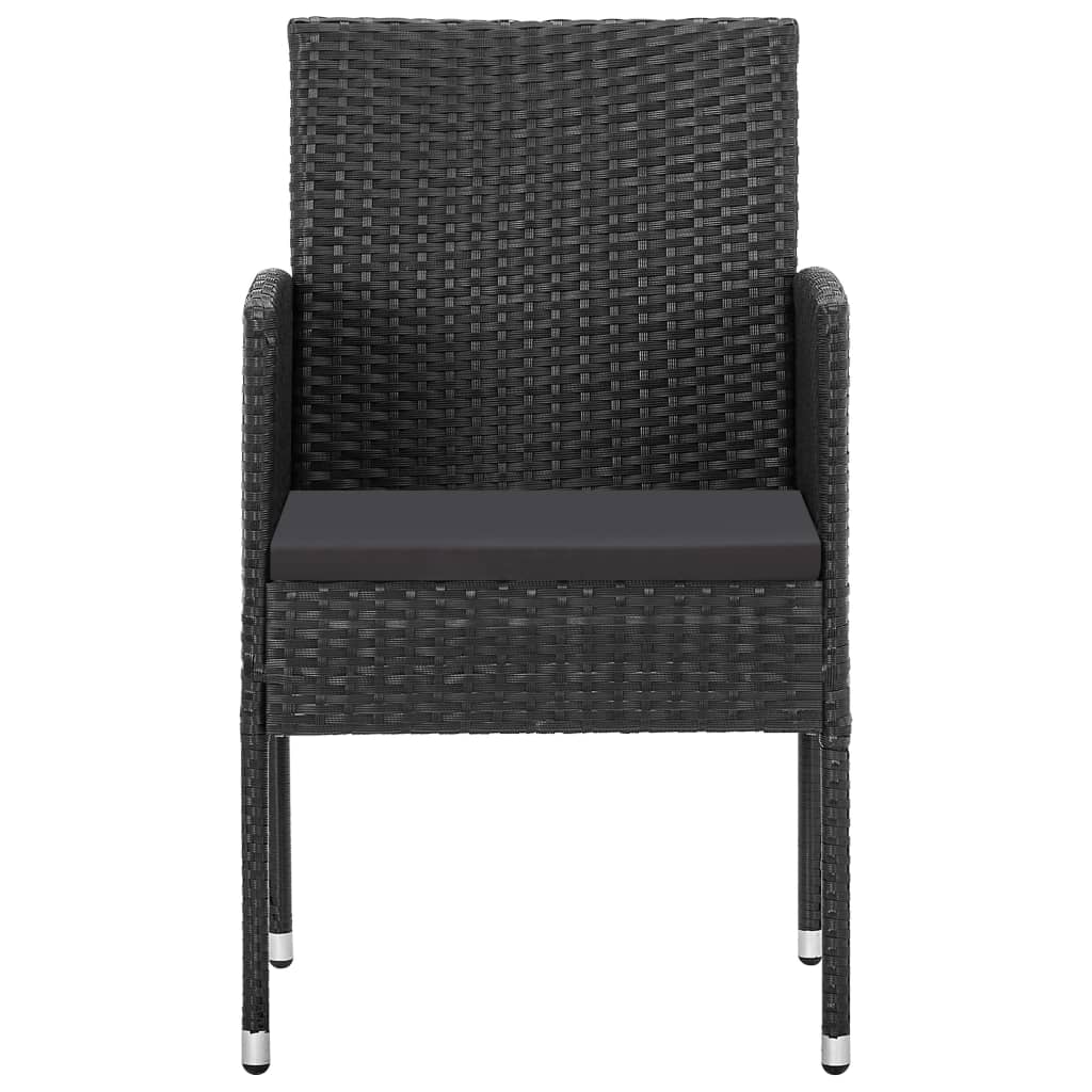 Ensemble À Manger De Jardin 5 Pcs Noir Résine Tressée Et Acier