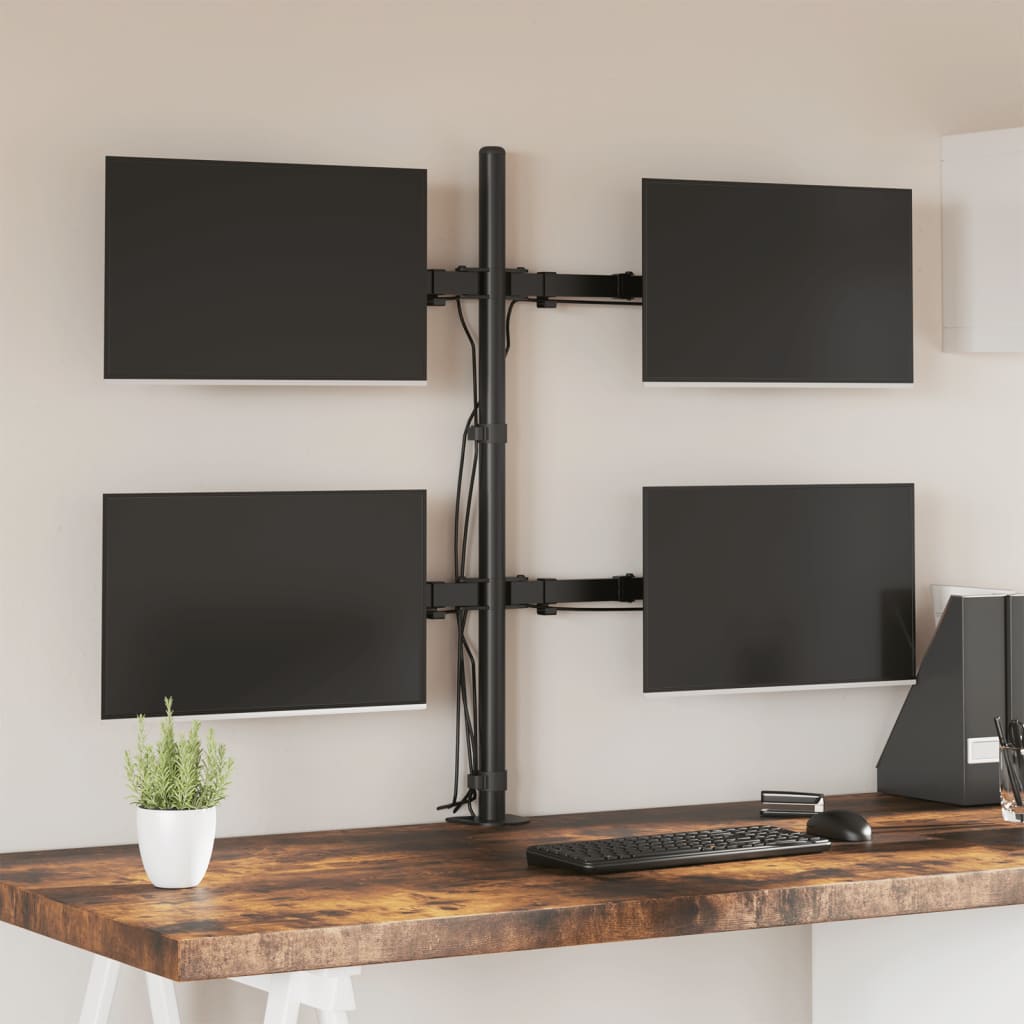 Support De Moniteur Noir Acier Vesa 75/100 Mm