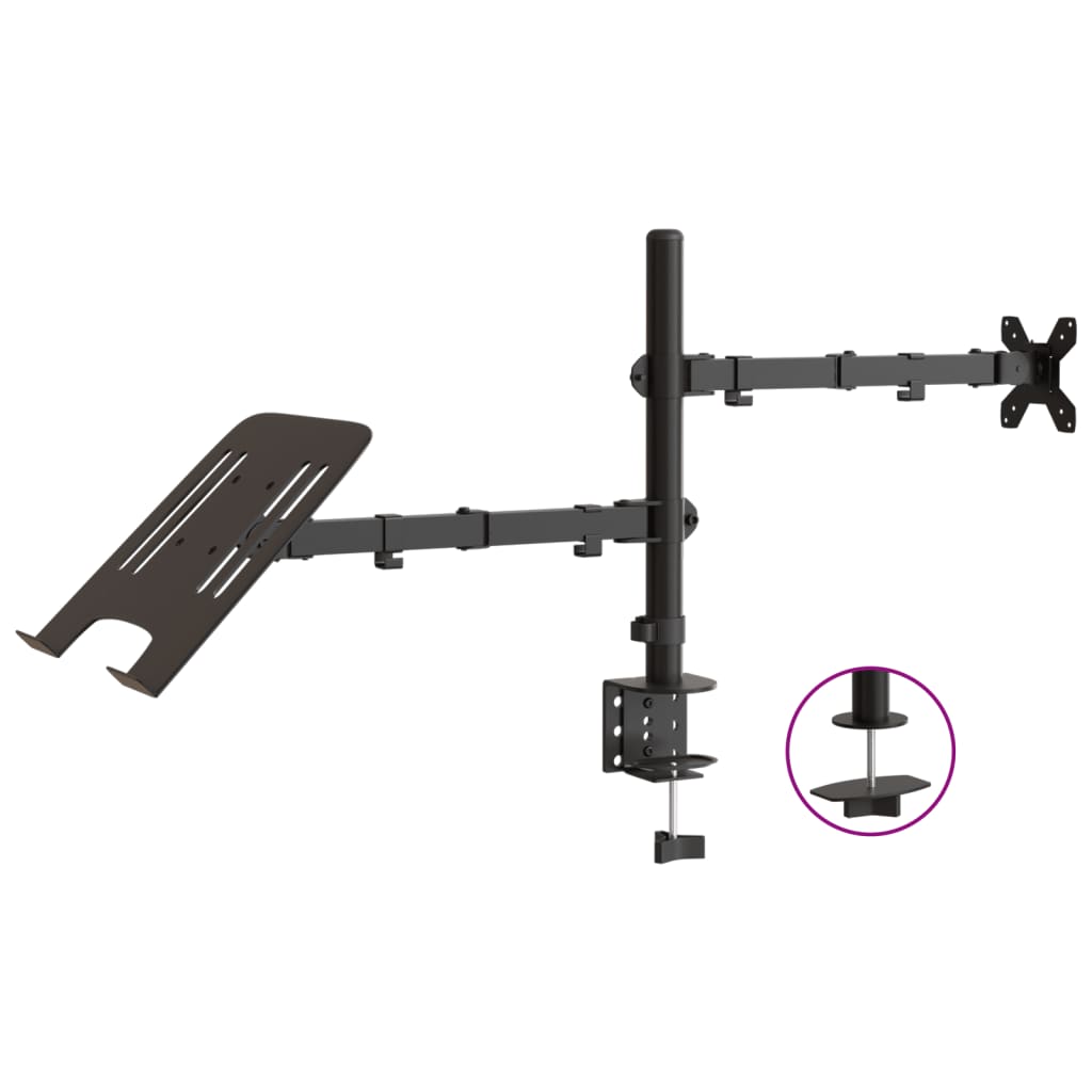 Support De Moniteur Noir Acier Vesa 75/100 Mm