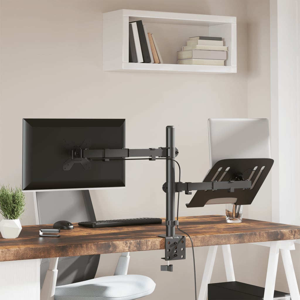 Support De Moniteur Noir Acier Vesa 75/100 Mm