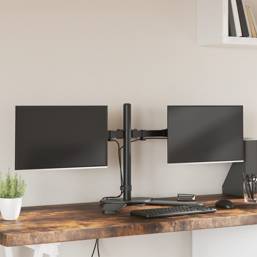 Support De Moniteur Noir Acier Vesa 75/100 Mm