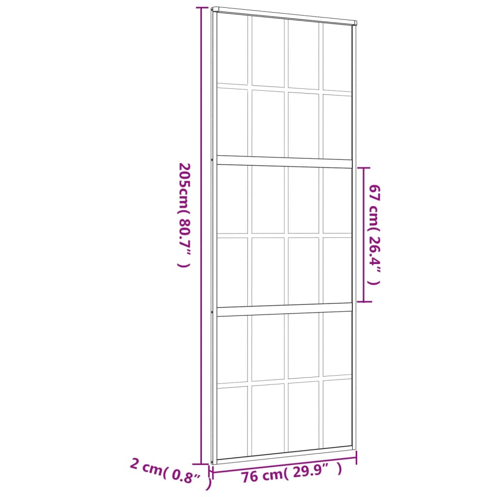 Porte Coulissante Verre Esg Clair Et Aluminium Doré