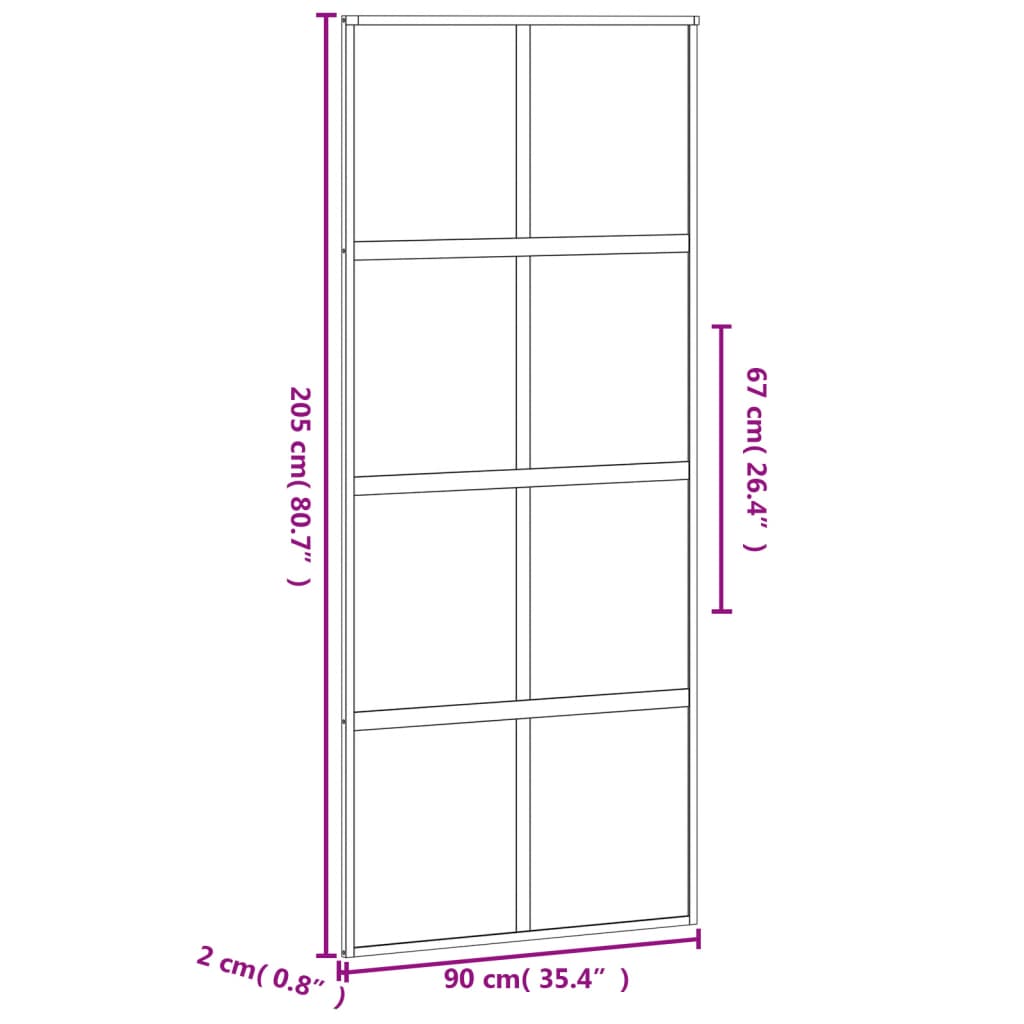 Porte Coulissante Verre Trempé Aluminium Noir
