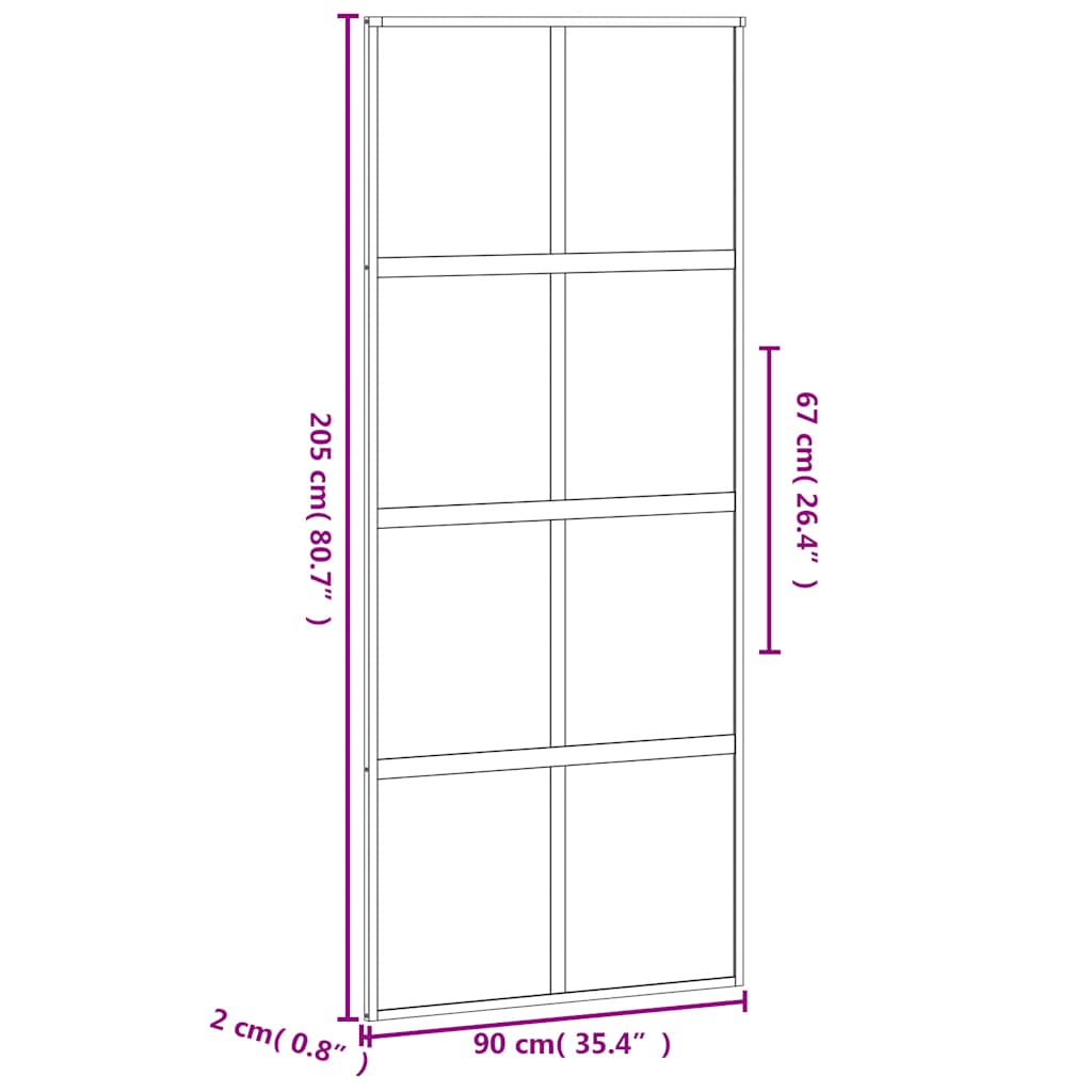 Porte Coulissante Verre Trempé Aluminium Noir