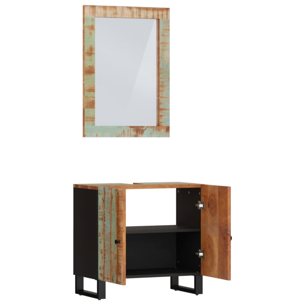 Ensemble De Meubles De Salle De Bain 2 Pcs Bois Massif Récupéré