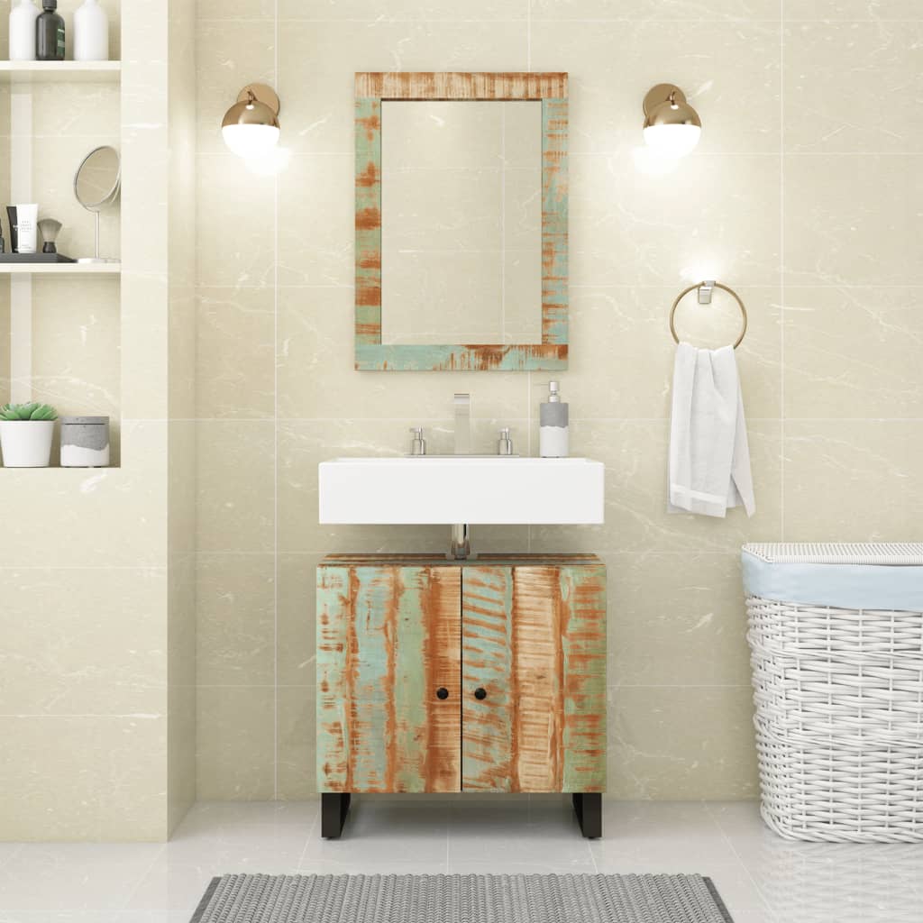 Ensemble De Meubles De Salle De Bain 2 Pcs Bois Massif Récupéré
