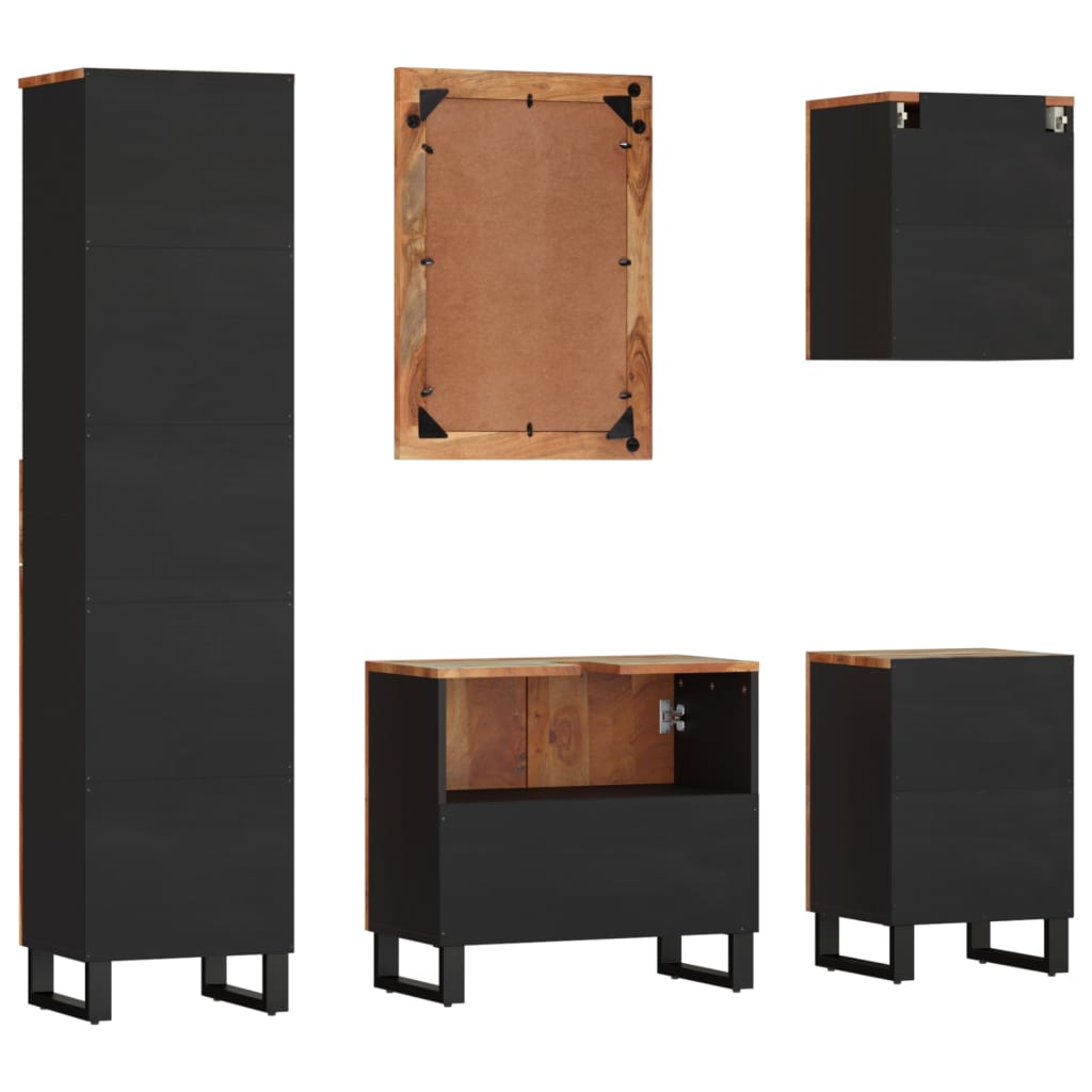 Ensemble De Meubles De Salle De Bain 5 Pcs Bois Massif Récupéré
