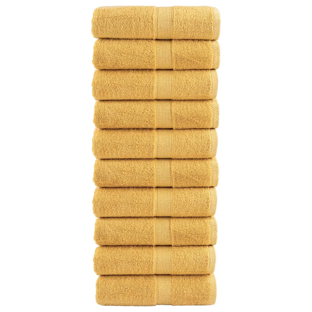Serviettes De Toilette Premium Solund 10 Pièces Or 600 G/M² Doré