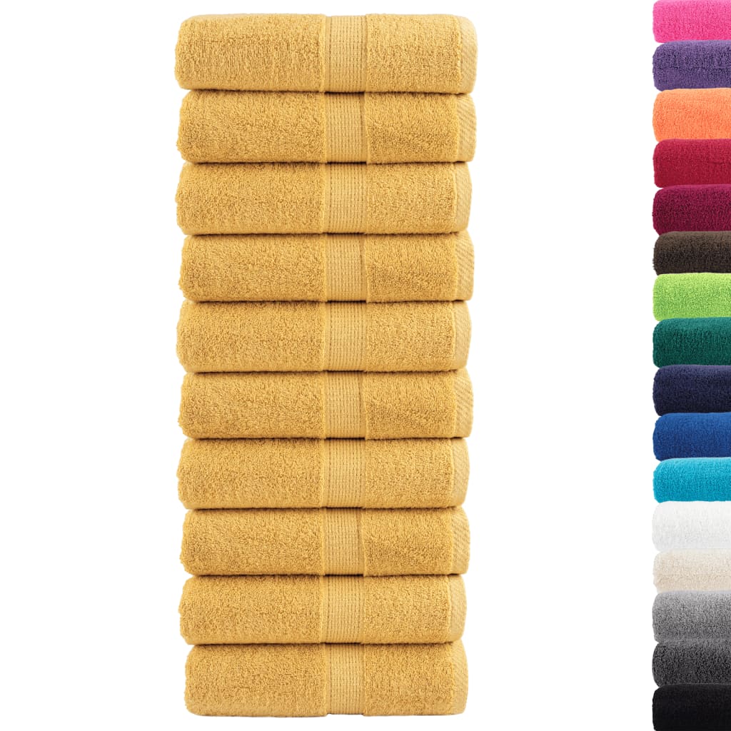 Serviettes De Toilette Premium Solund 10 Pièces Or 600 G/M² Doré