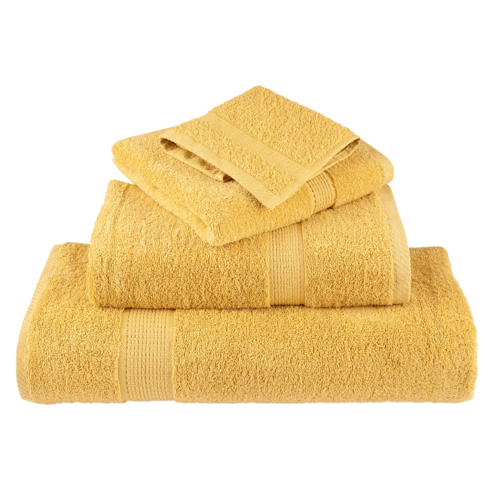 Serviettes De Toilette Premium Solund 10 Pièces Or 600 G/M² Doré