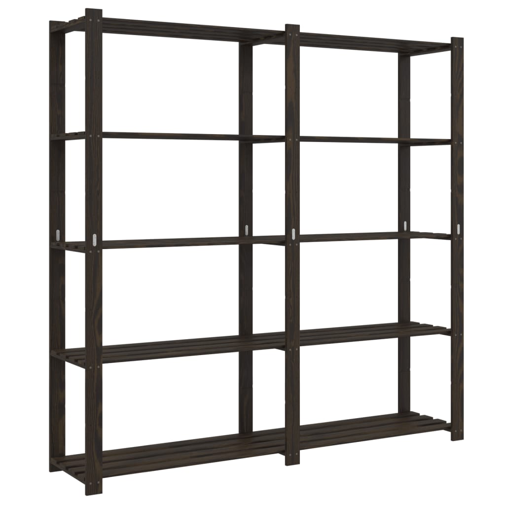 Support De Rangement À 5 Niveaux Bois Pin Noir
