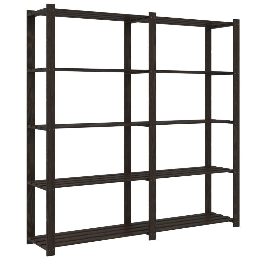 Support De Rangement À 5 Niveaux Bois Pin Noir