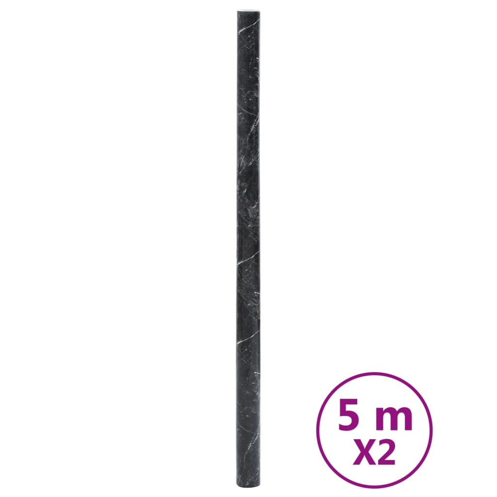 Autocollants Auto-Adhésifs Pour Meuble Noir Marbré 90X500Cm Pvc