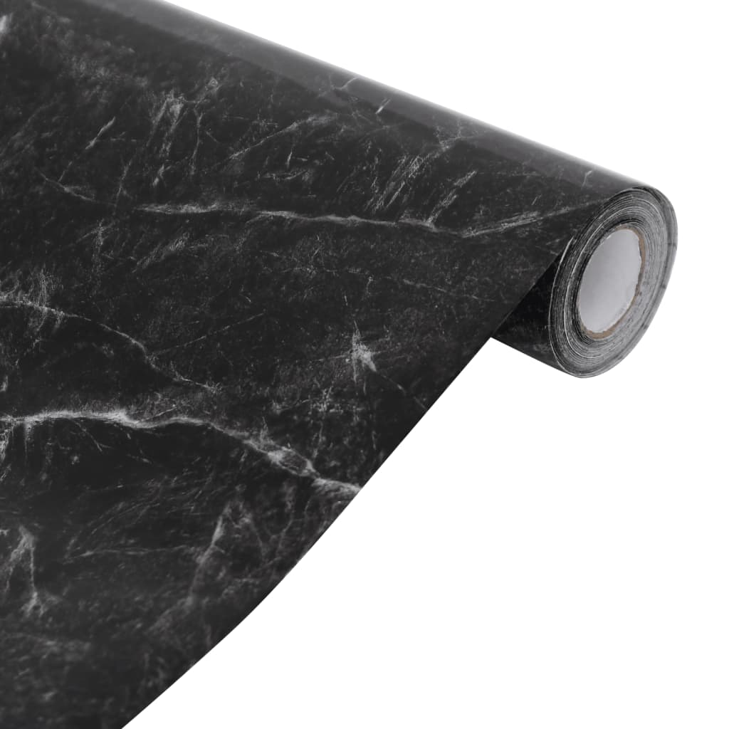 Autocollants Auto-Adhésifs Pour Meuble Noir Marbré 90X500Cm Pvc