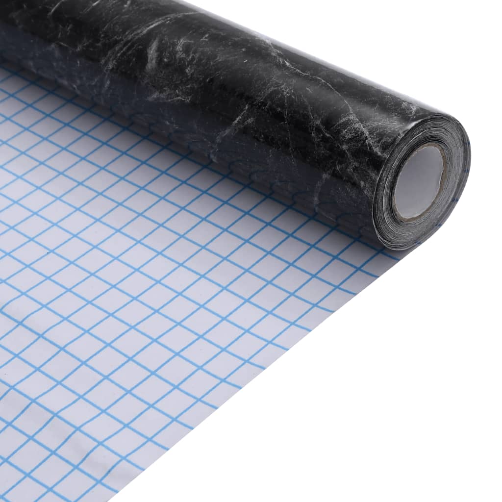 Autocollants Auto-Adhésifs Pour Meuble Noir Marbré 90X500Cm Pvc