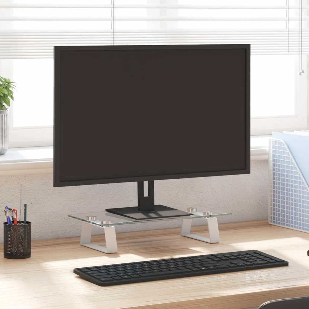 Support De Moniteur Verre Trempé Et Métal