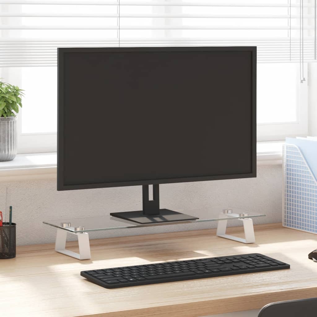 Support De Moniteur Verre Trempé Et Métal