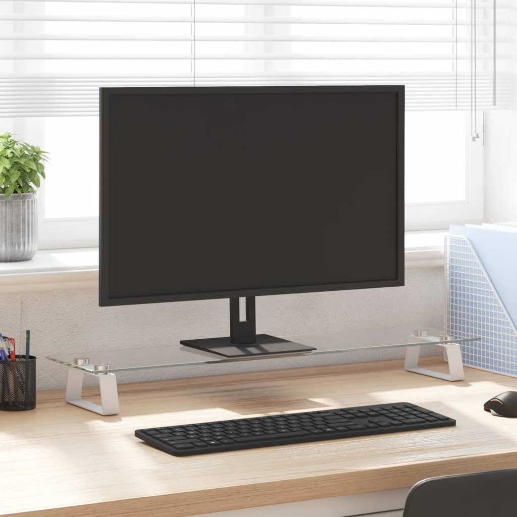 Support De Moniteur Verre Trempé Et Métal