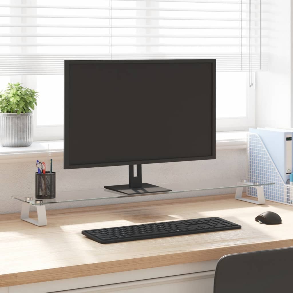 Support De Moniteur Verre Trempé Et Métal