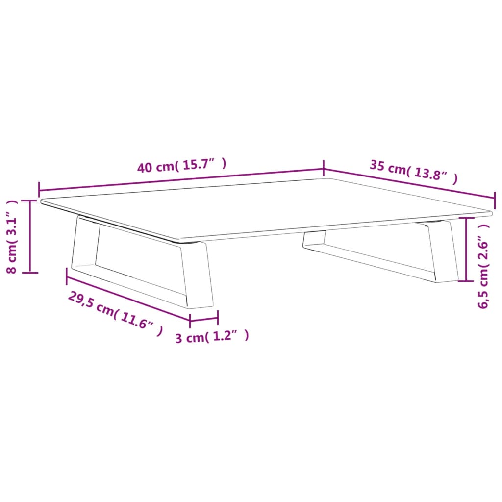 Support De Moniteur Verre Trempé Et Métal
