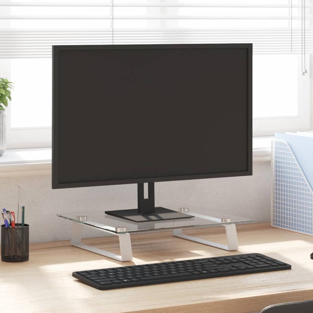 Support De Moniteur Verre Trempé Et Métal
