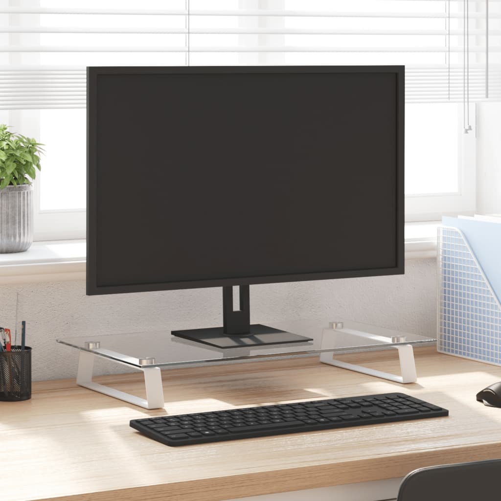 Support De Moniteur Verre Trempé Et Métal