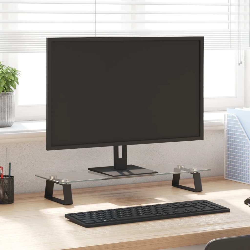 Support De Moniteur Verre Trempé Et Métal