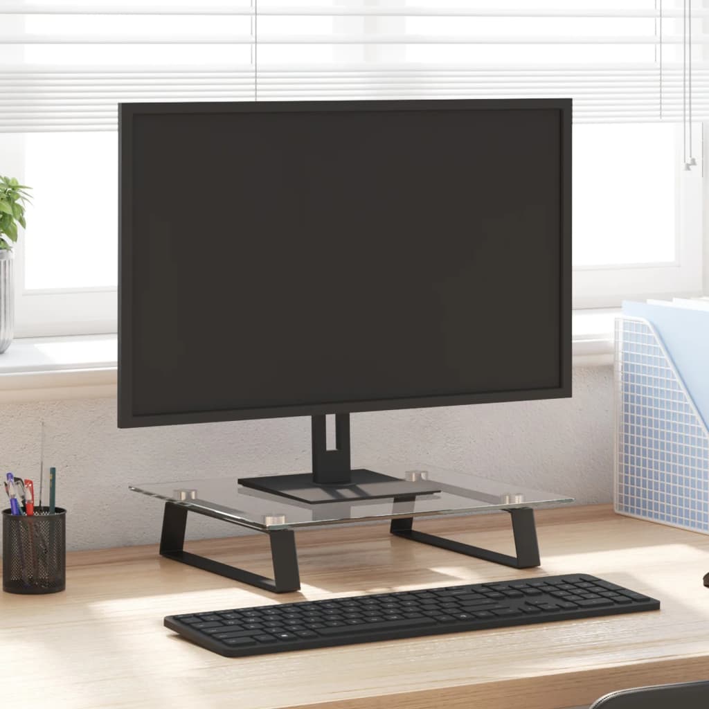 Support De Moniteur Verre Trempé Et Métal